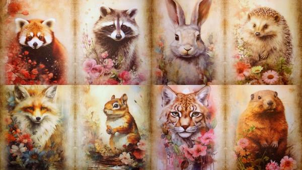 SBP-200 Scrapbooking / Decoupage Papier - 8 Stück - 14.5x21cm